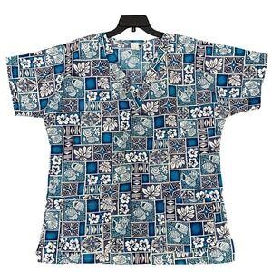 Hawaiian Aloha Shirt Mens 2XL Tropical Floral Oversized Made in Hawaii Hibiscus